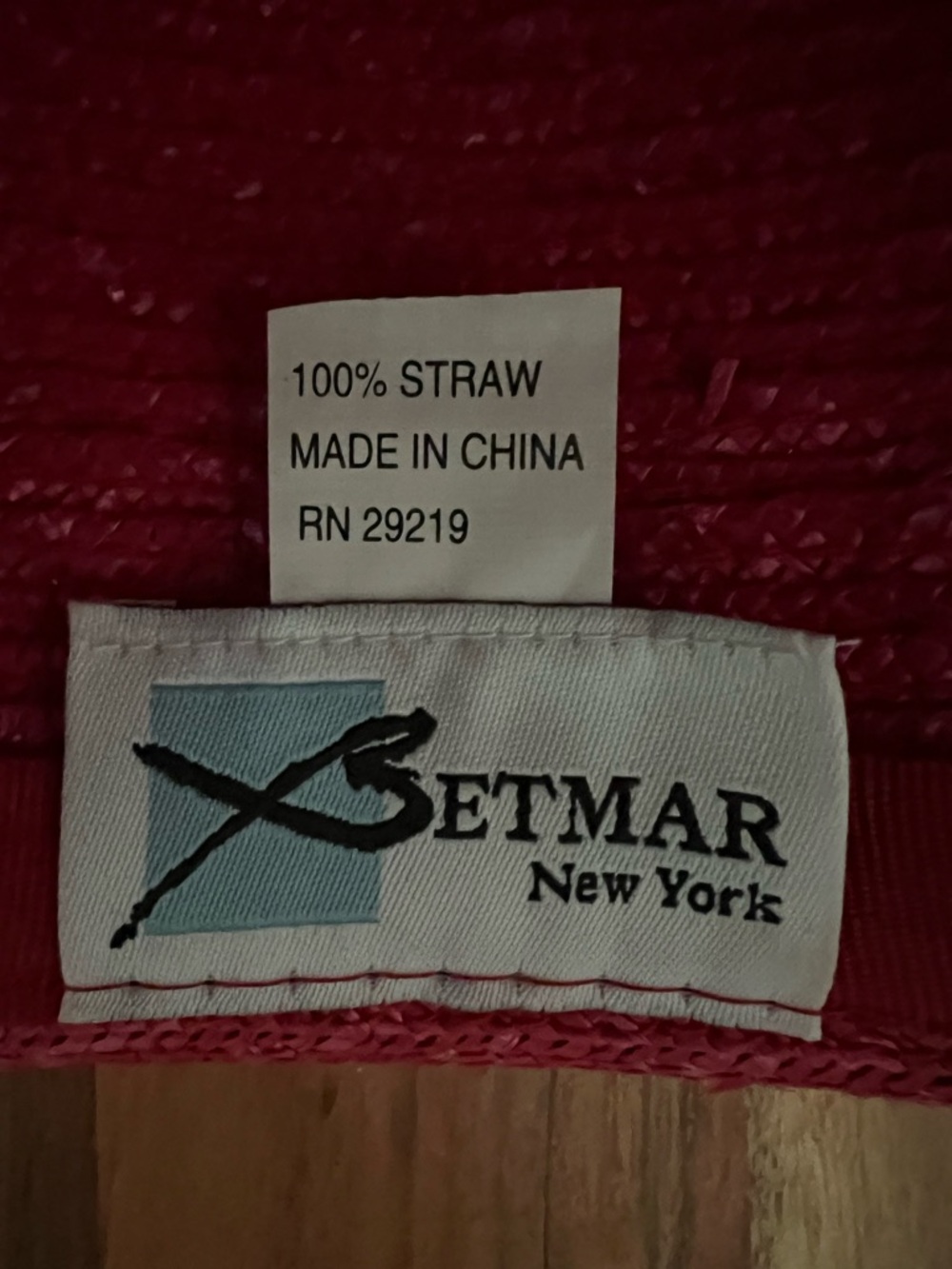 Mega Sale! Betmar NY Designer Red Straw Sun Hat - Lovely Lipstick Red - Picture 3 of 4